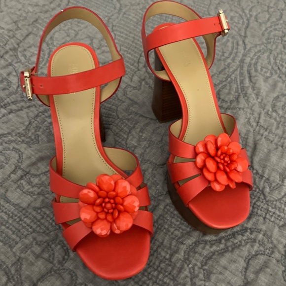 Michael Kors Orange Platform Heels - Picture 2 of 3